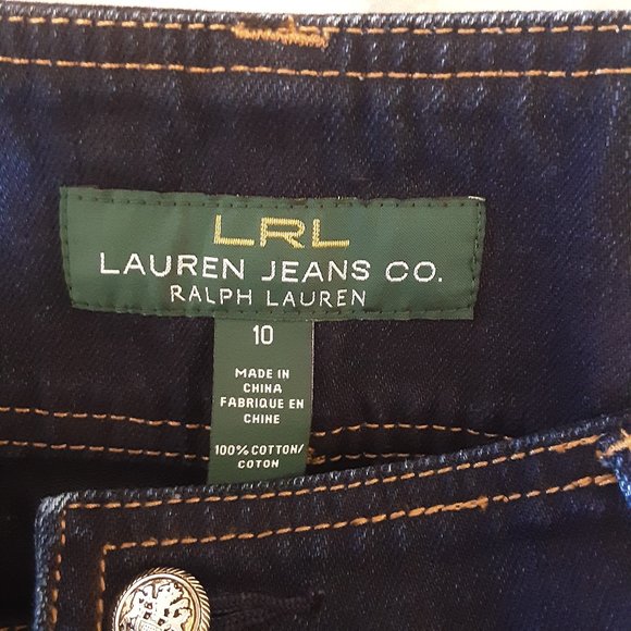 Ralph Lauren Women's High Rise, Dark Wash, Wide Leg Jeans Size 10 - Picture 10 of 14
